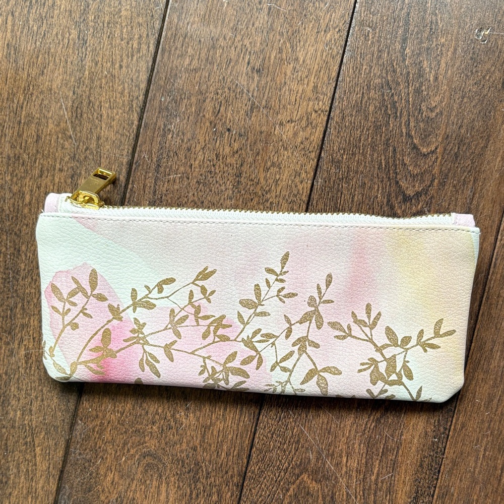 Floral Pastel Zip Pouch - Pink & Cream Women’s Bag